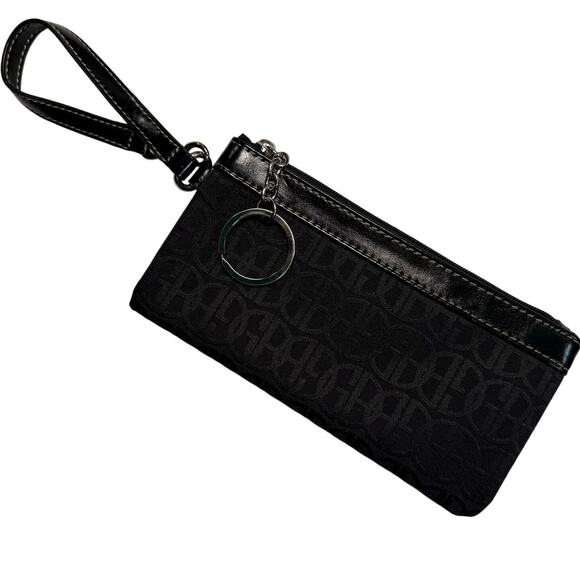 Giani Bernini Black Tote Shoulder Bag w/ Matching Mini Pouch Logo Pattern - Picture 6 of 11